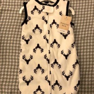 Modern Baby Black & White Deer Sleep Sack Fleece